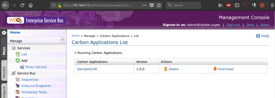 CARBON APPLICATION LIST