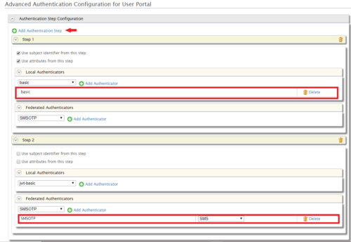 Advanced Authentication Configuration for User Portal