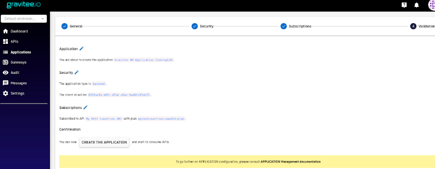 Crear aplicación dentro de la plataforma