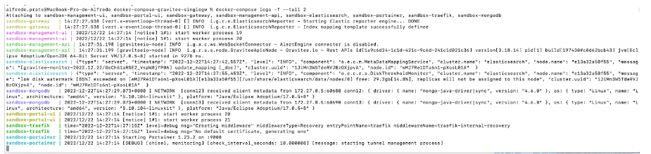 Log de los servicios