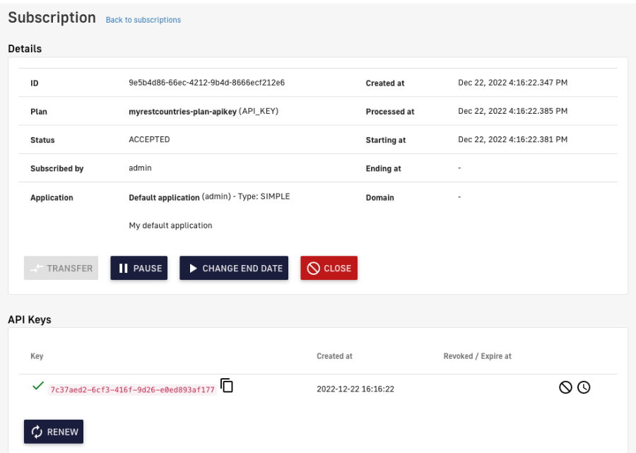 Suscripción al detalle