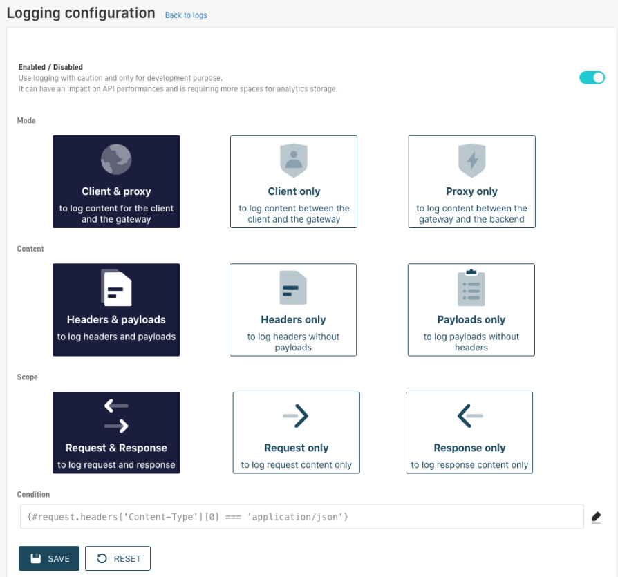 Configuración Logging