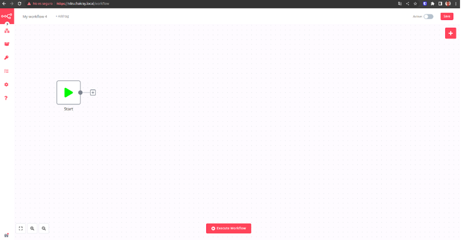 First screen after accessing via the web