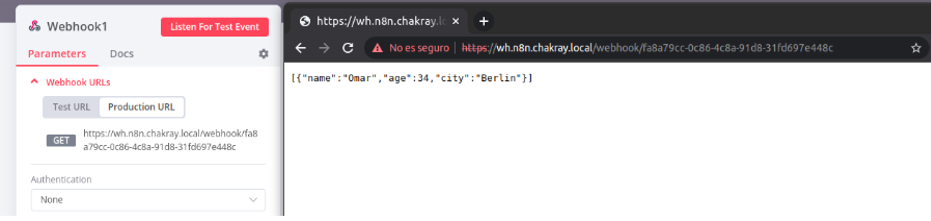 Example of the web consultation.