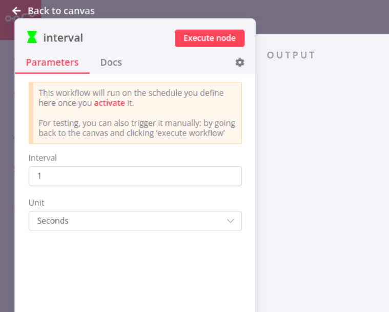 Ventana para configurar los intervalos de tiempo