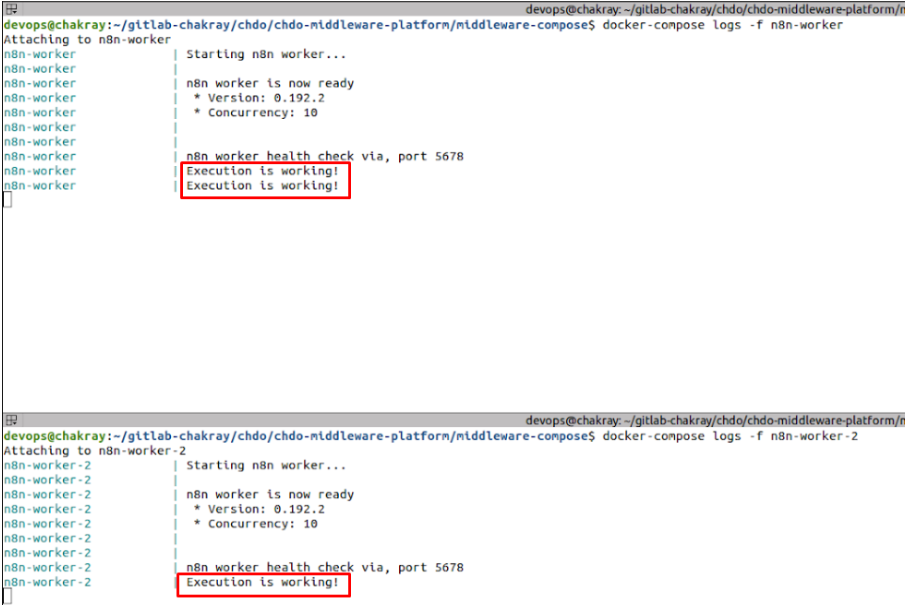 Salida vía logs del contenedor tras realizar una consulta