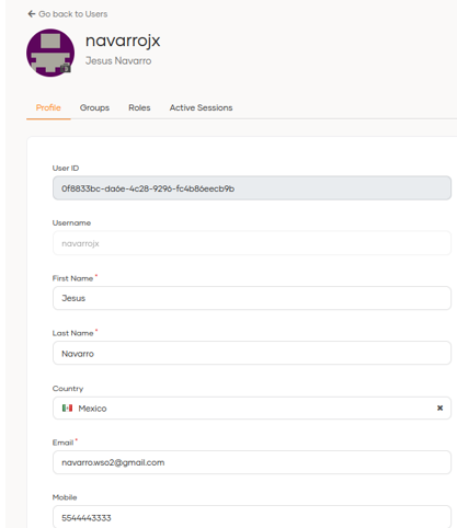 Example of user ID